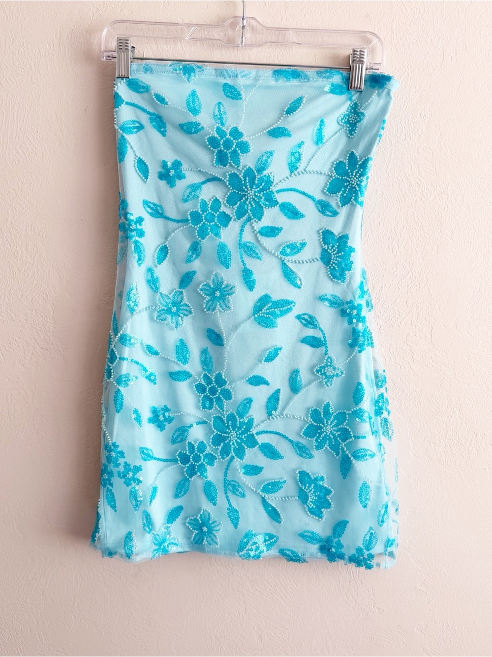 Peppermayo Moorey Beaded Floral Strapless Mini Dress NWT size 4